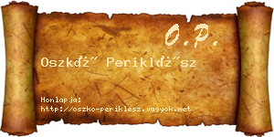Oszkó Periklész névjegykártya